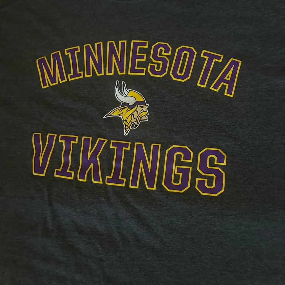 Fanatics Dark Gray Minnesota Tee with Purple and Gold Accents Men’s Size XXL - Picture 5 of 6